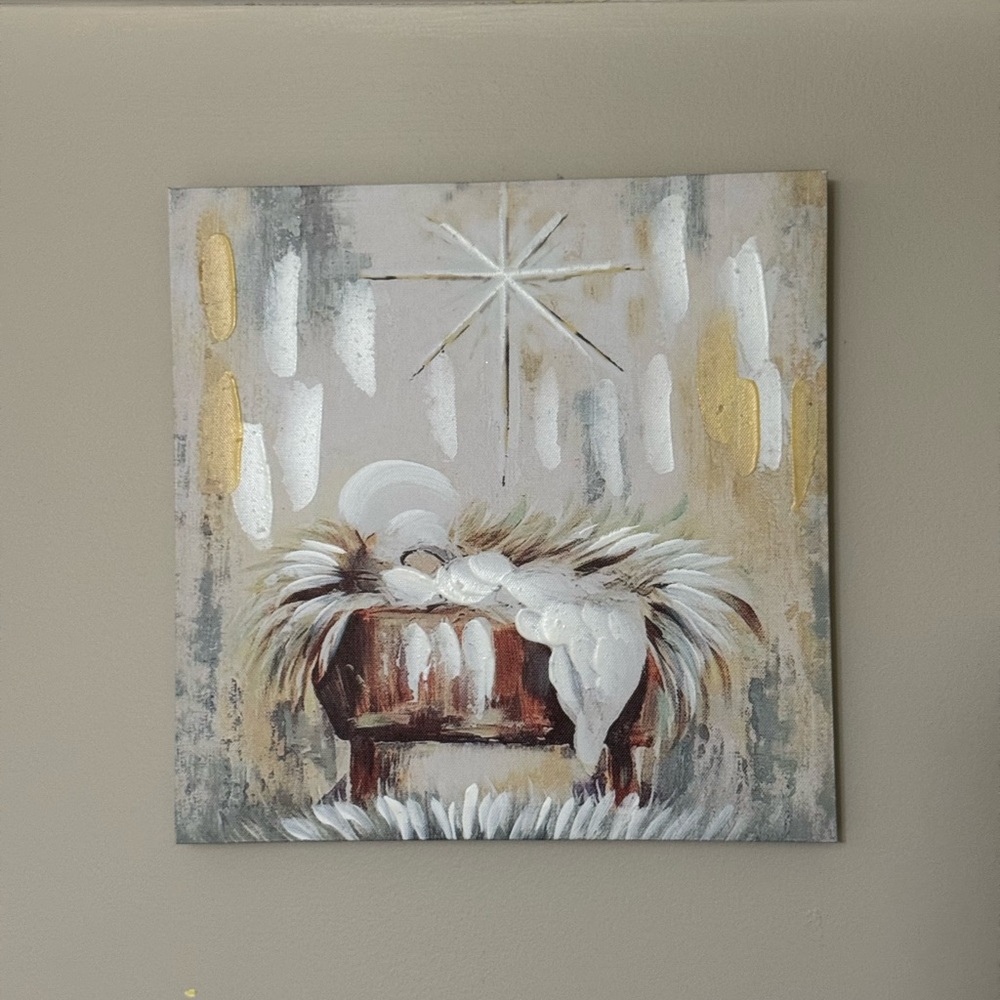 12x12 Christmas baby Jesus scene new